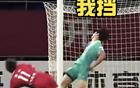 吳曦更拼，蘇超球員大二學生，臉擋球，仍會堅持。
