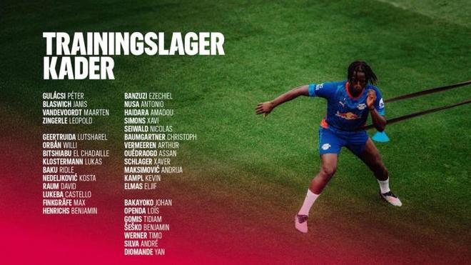 萊比錫名單：塞斯科、西蒙斯領銜，維爾梅倫入圍。